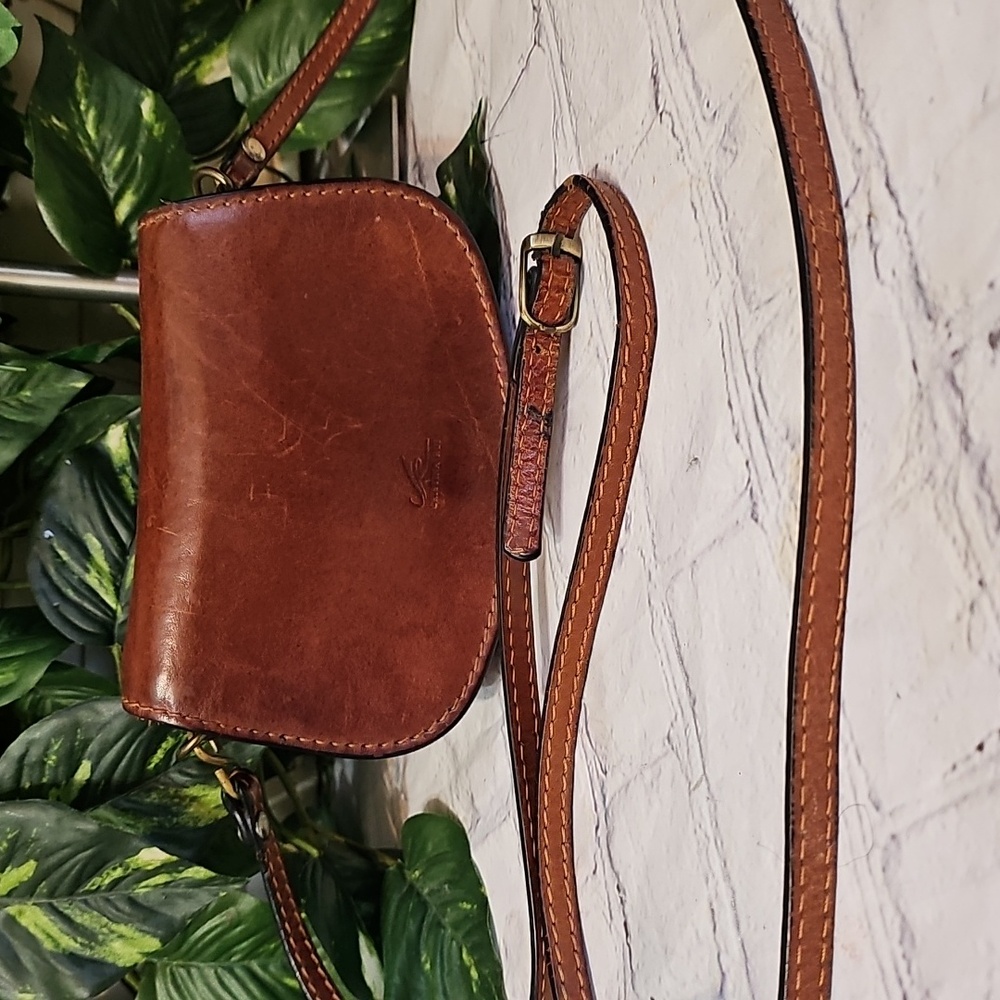 Christina Rui Brown Leather Crossbody Bag